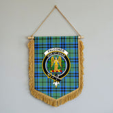 Falconer Tartan Crest Wall Hanging Banner - Wood Pole